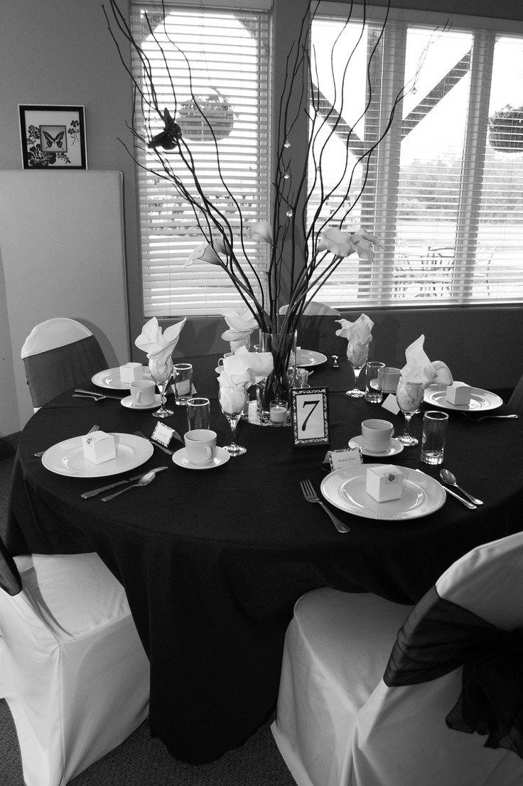 Black and White Table Decor Inspirational Black and White Table Decor Simple Eye Catching Placecards Center Piece Made with Black Twigs