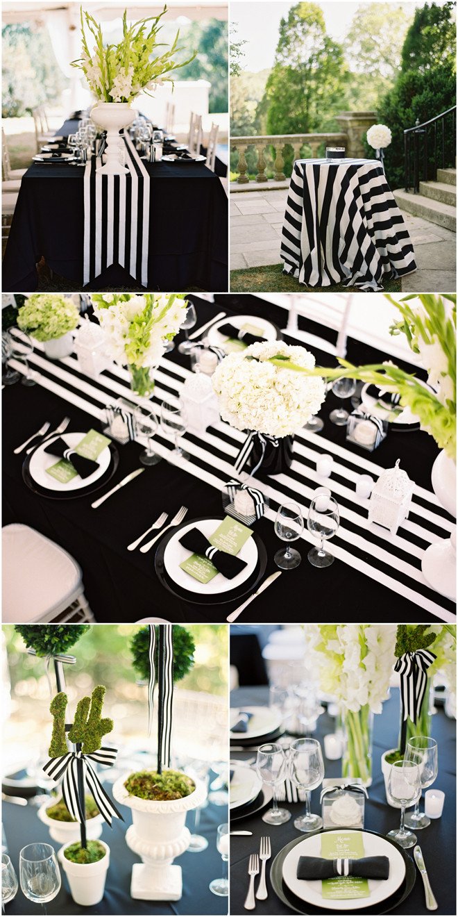 Black and White Table Decor New My Black and White Striped Wedding