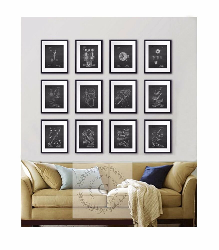 Black and White Wall Decor Best Of Golf Wall Decor Set Of 12 Prints Black and White Golf Patent Drawing Wall Art