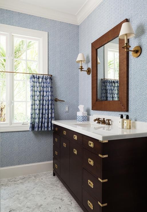 Blue and Brown Bathroom Decor Best Of Brown and Blue Kids Bathroom with Brown Campaign Washstand Transitional Bathroom