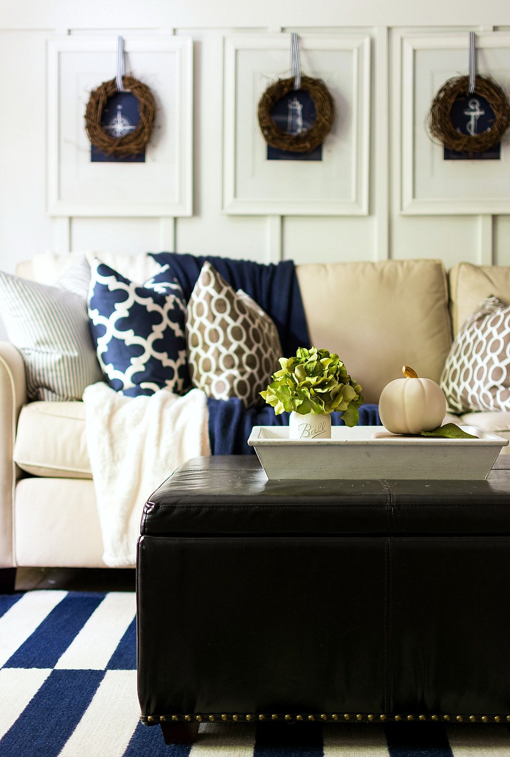 Blue and Brown Home Decor Unique Fall Decor In Navy and Blue