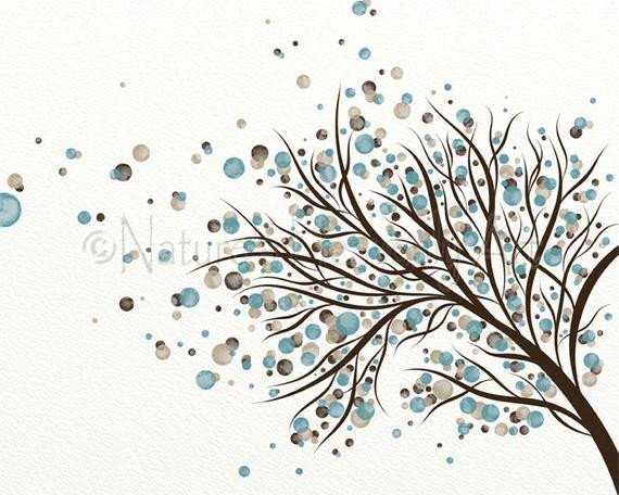 Blue and Brown Wall Decor Fresh Brown and Blue Home Decor Blowing Tree Wall Art Print 8 X 10