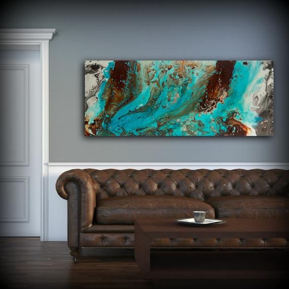 Blue and Brown Wall Decor Lovely Aqua Print Blue and Brown Wall Art Decor Colourful Bohemian