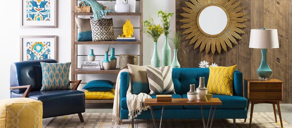 Blue and Gold Home Decor Board by Perfect Pairings