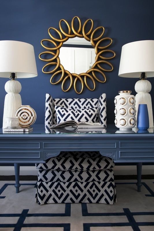 Blue and Gold Home Decor Best Of Home Decorating Ideas Glamorous Navy Blue White and Gold with Dark Navy Accent Wall Painted