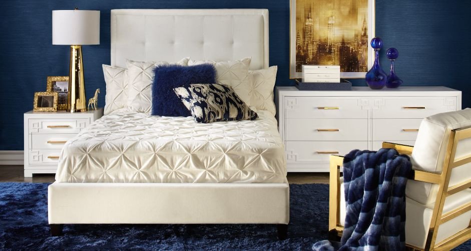 Blue and Gold Home Decor Best Of Inspired by This Riley Sapphire Bedroom Inspiration Look On Zgallerie