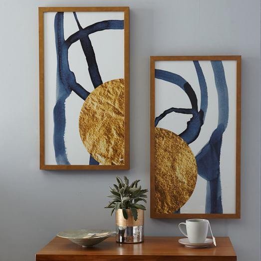 Blue and Gold Wall Decor Best Of touch Of Gold I and Ii Gray and Gold Wall Art