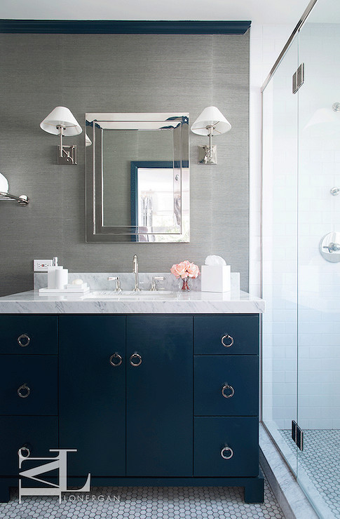 Blue and Gray Bathroom Decor Inspirational Navy Blue and Gray Bathrooms Contemporary Bathroom