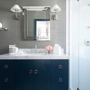 Blue and Gray Bathroom Decor Unique Navy Vanity Contemporary Bathroom Ruth Richards Interiors