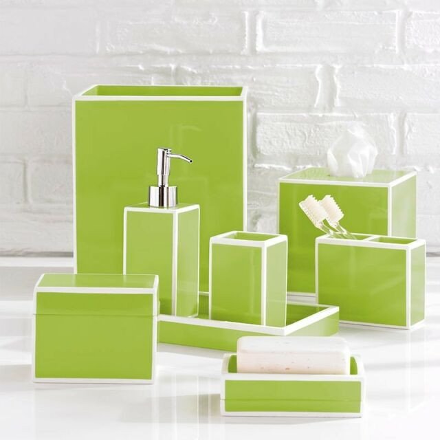 Blue and Green Bathroom Decor Unique Kassatex soho Blue 5 Piece Bathroom Accessories Set Resin