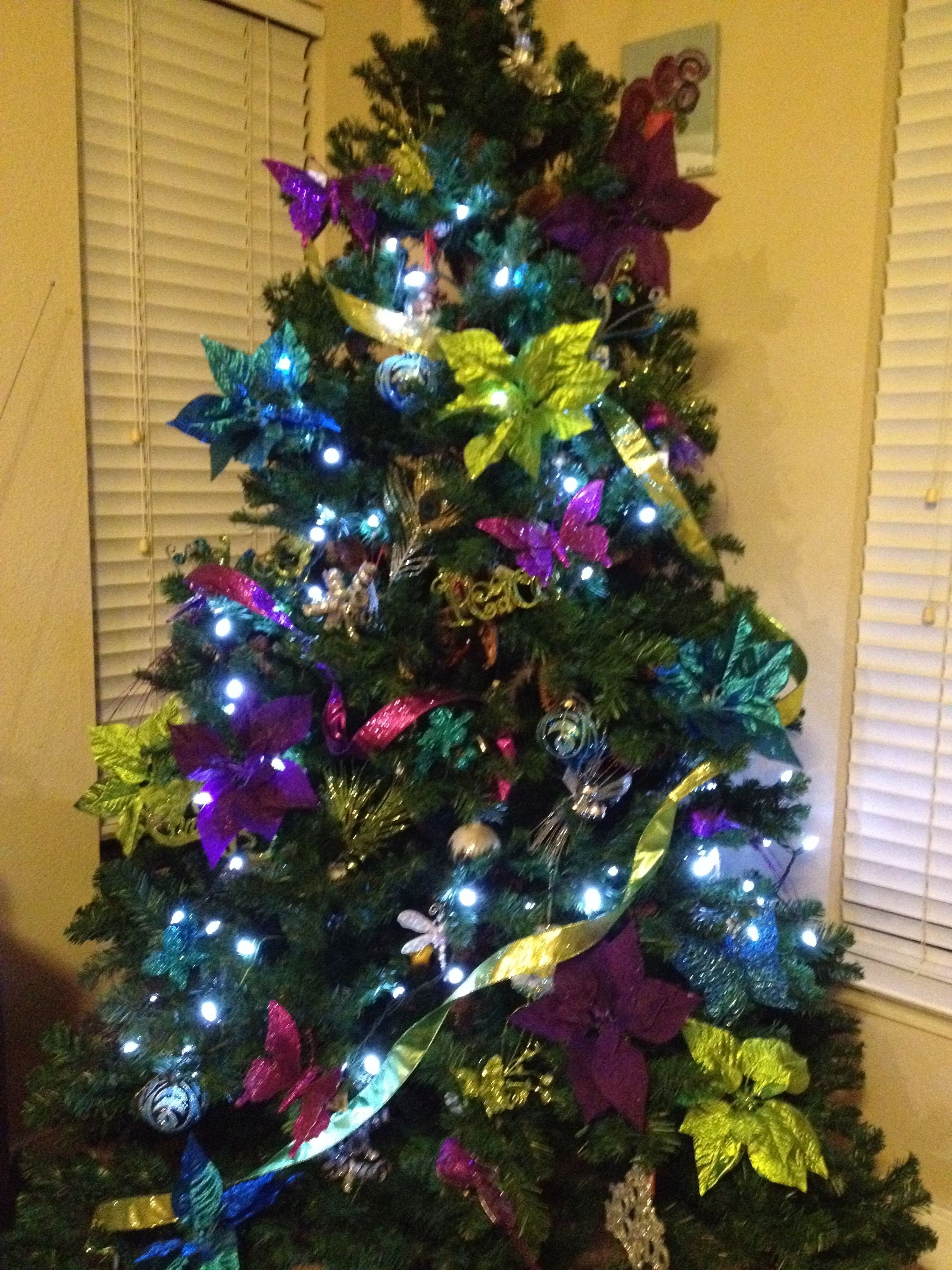 Blue and Green Christmas Decor Lovely Peacock Blue Purple Lime Green Christmas Tree Seasons