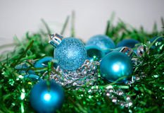 Blue and Green Christmas Decor New Blue and Silver Christmas Decorations Stock Image