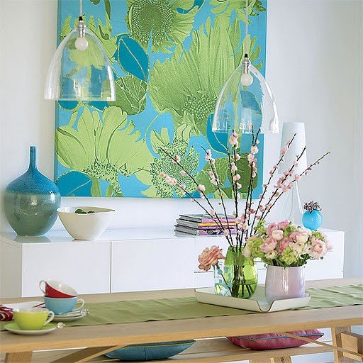 Add Splash of Color with Blue and Green Decor