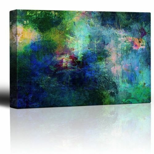 Blue and Green Wall Decor Elegant soothing and Vibrant Blue and Green Splotches Of Paint Canvas Wall Art 24x36