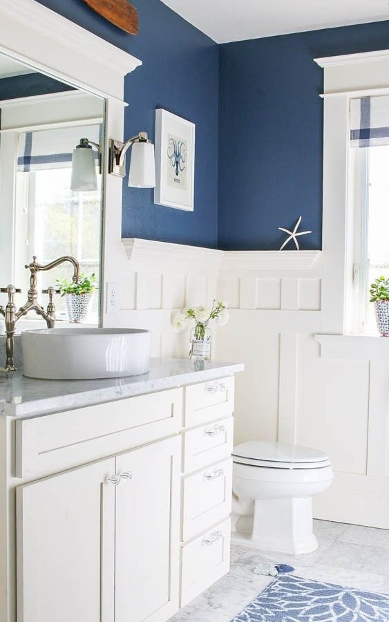 Blue and White Bathroom Decor Best Of Navy Blue and White Bathroom Bathrooms