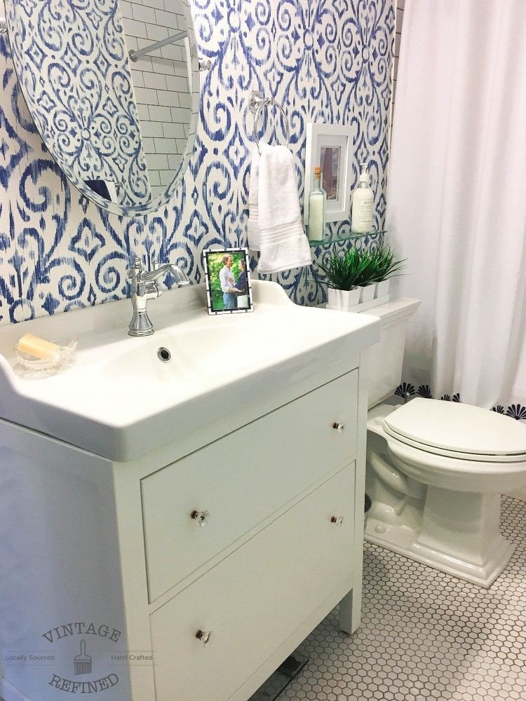 Blue and White Bathroom Decor Lovely Blue &amp; White Bathroom Makeover