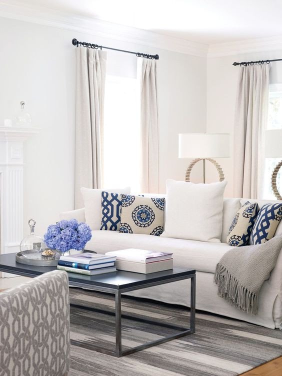 Blue and White Decor Ideas Awesome Bring the Shore Into Home with Beach Style Living Room