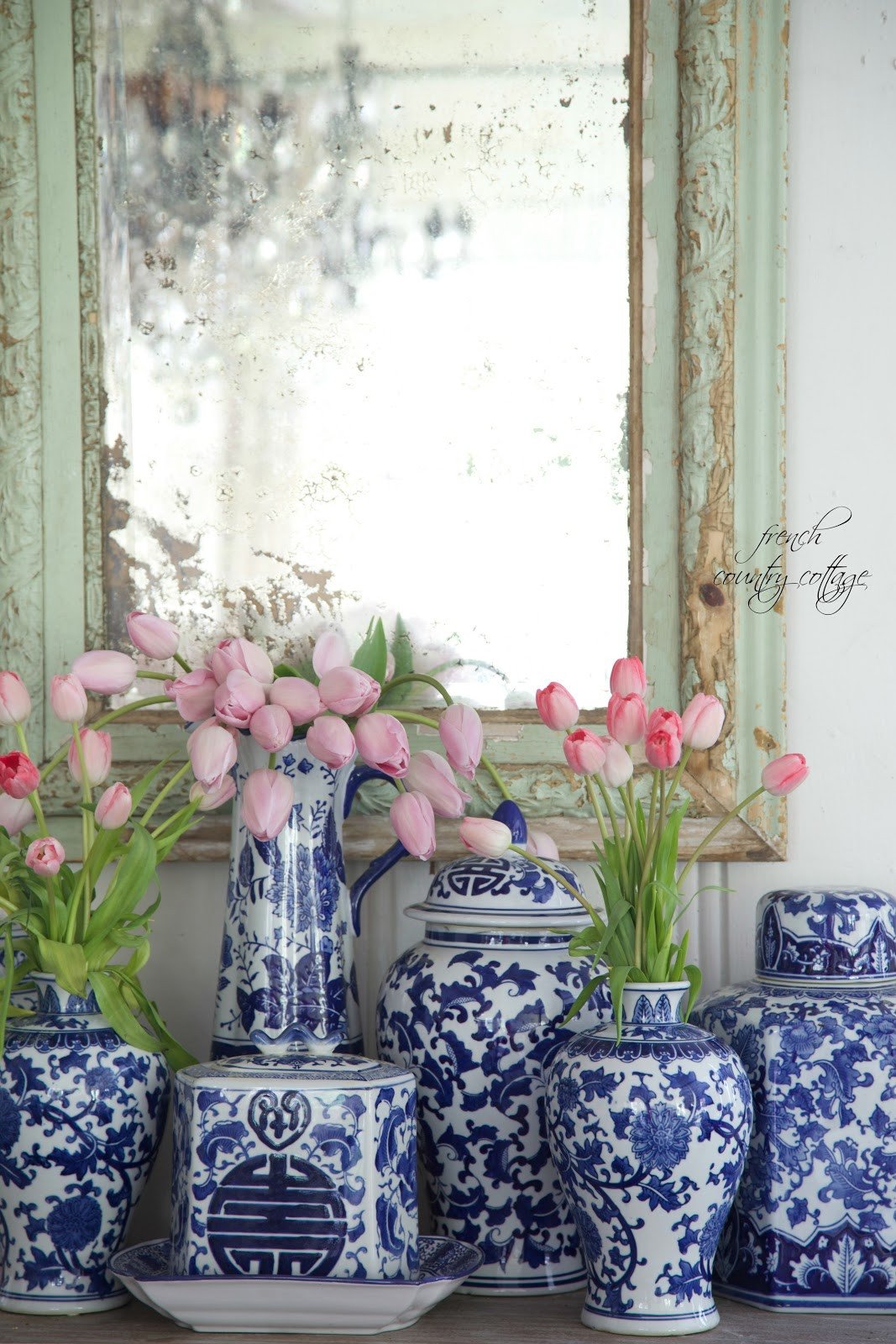 Blue and White Home Decor Unique Blue &amp; White Love French Country Cottage