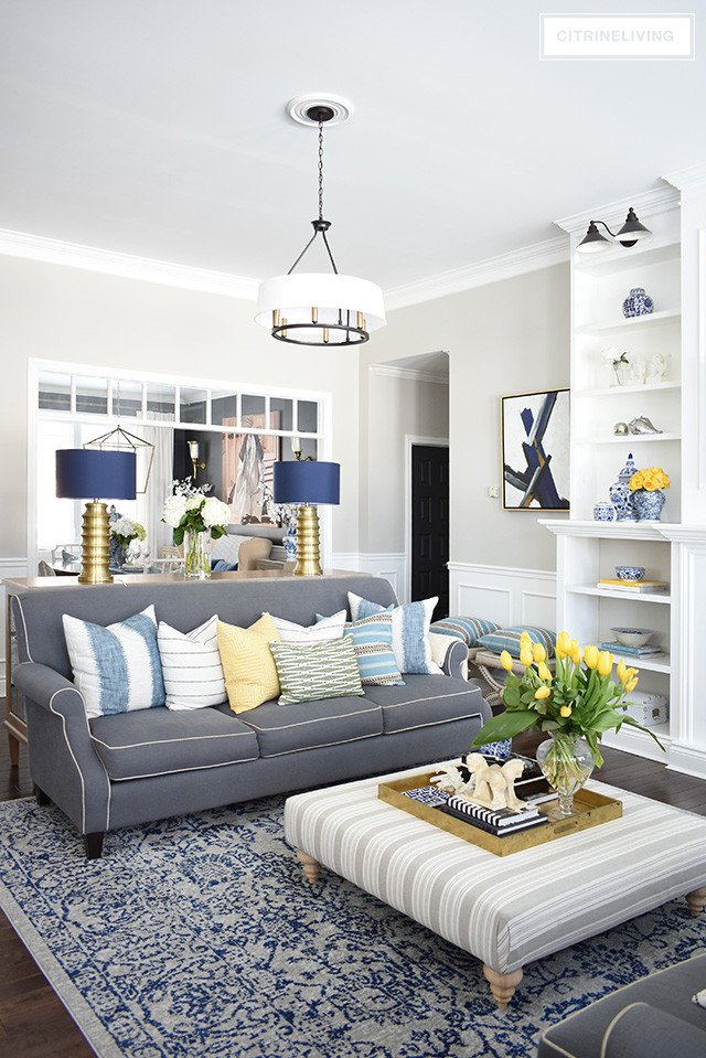 Blue and White Room Decor Fresh Spring Home tour with Vibrant Yellows and Pretty Blues