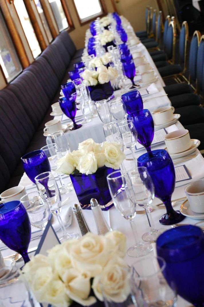 Blue and White Wedding Decor Beautiful Royal Blue and Cream Wedding