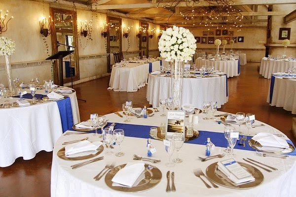 royal blue silver white wedding decorations