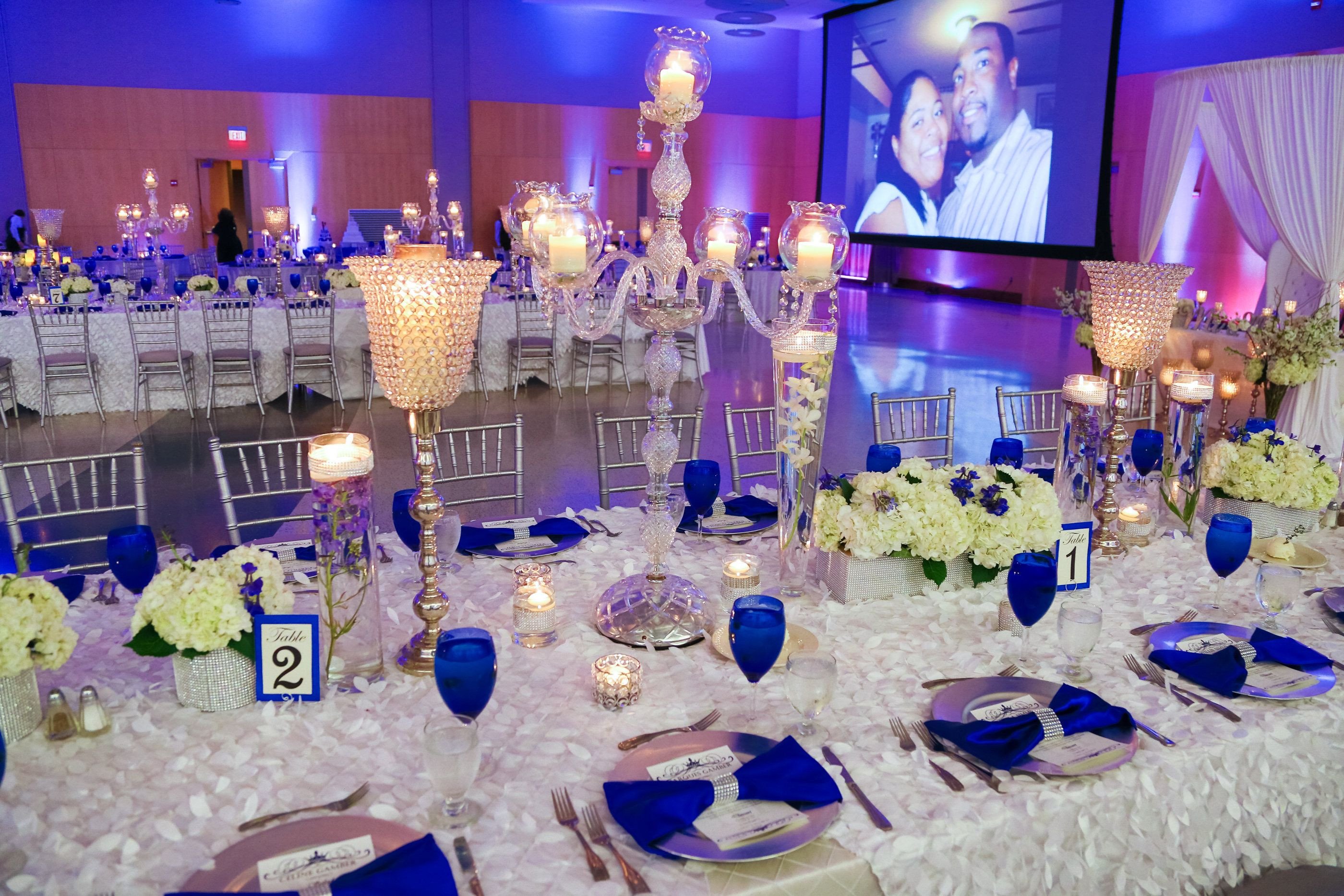 Blue and White Wedding Decor New Our Royal Blue and White Wedding Bridal Party Blue Wedding Reception Decor Candelabras