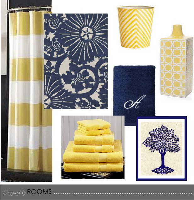 Blue and Yellow Bathroom Decor Inspirational Navy and Yellow Bathroom Design