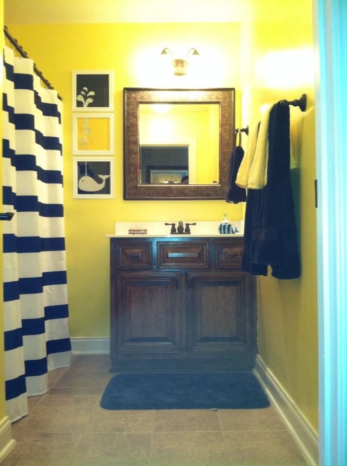 Blue and Yellow Bathroom Decor New Navy and Yellow Nautical Boys Bathroom Rooms I Have Done Pinterest