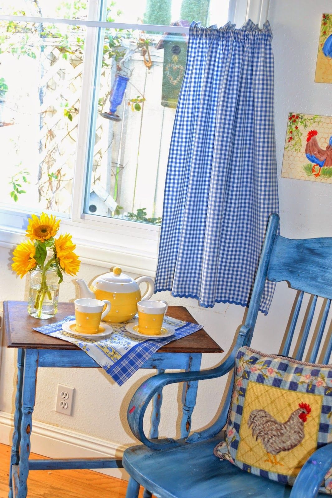 Blue and Yellow Kitchen Decor Awesome My Painted Garden Grow Your Blog Party Meet and Greet Gingham and Check In 2019