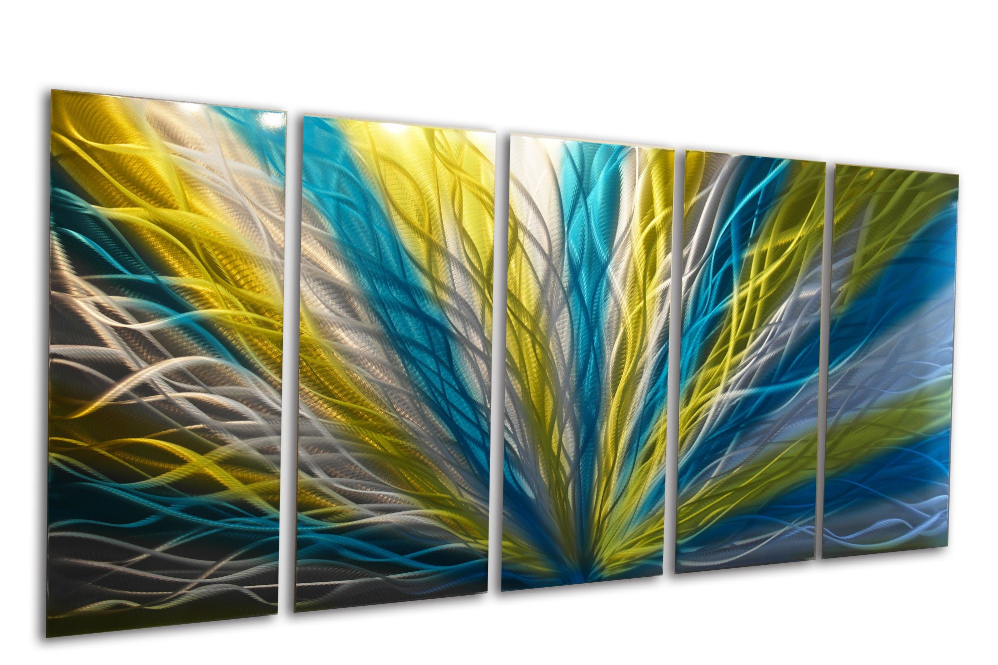 Blue and Yellow Wall Decor Fresh Radiance Blue Yellow 36x79 Metal Wall Art Abstract Sculpture Modern Decor · Inspiring Art