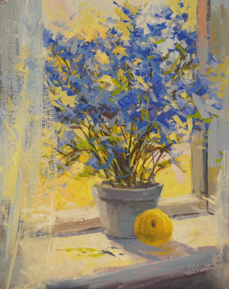 Blue and Yellow Wall Decor Lovely Yellow Blue Flowers Painting Print Floral Canvas Art Yellow