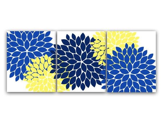 Blue and Yellow Wall Decor Unique Home Decor Wall Art Canvas and Prints Blue and Yellow Flower