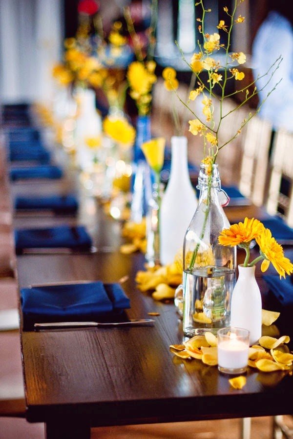 Blue and Yellow Wedding Decor Beautiful the Confetti Blog Yellow and Blue Wedding Ideas From the Real Flower Petal Confetti Pany