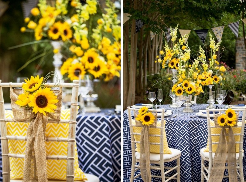 Blue and Yellow Wedding Decor Beautiful Yellow and Navy Summer Wedding Floral Inspirations