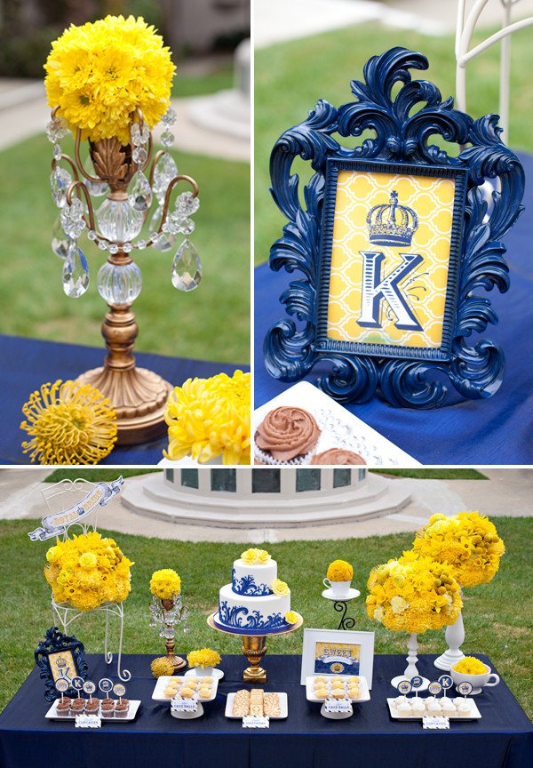 Royal Wedding Bridal Shower Yellow and Blue Wedding Inspiration