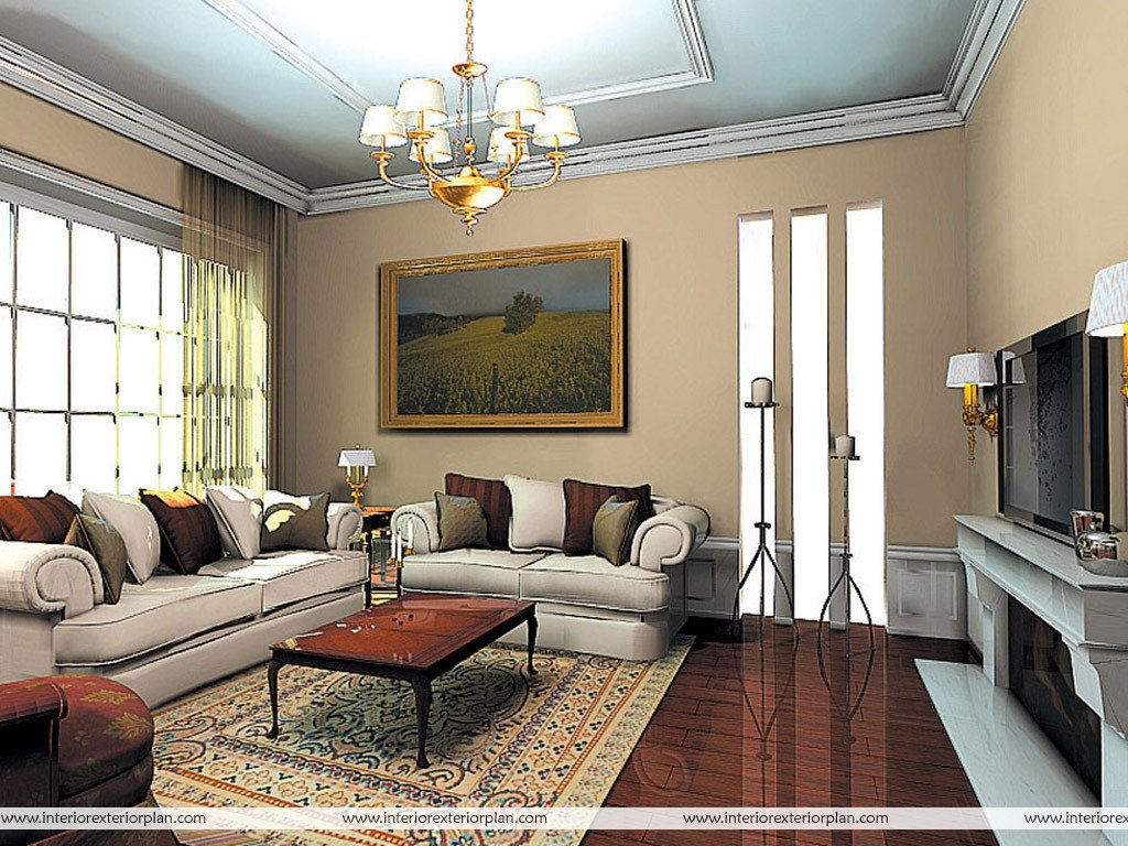 Classy Comfortable Living Room Elegant Interior Exterior Plan