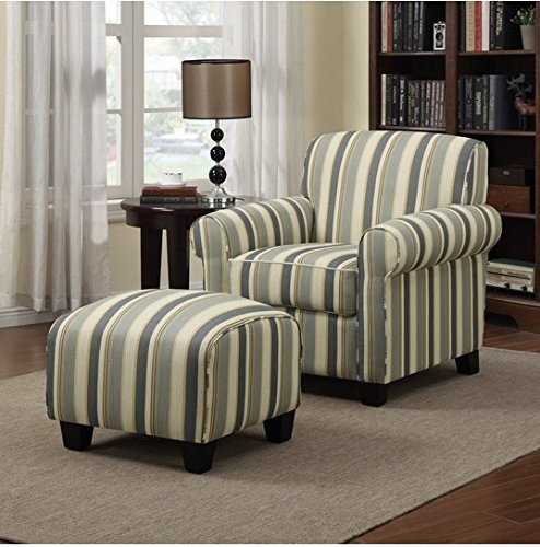 Coastal Comfortable Living Room Fresh Portfolio Mira Coastal Living Room Upholstered fortable Blue Stripe Arm Chair and Ottoman