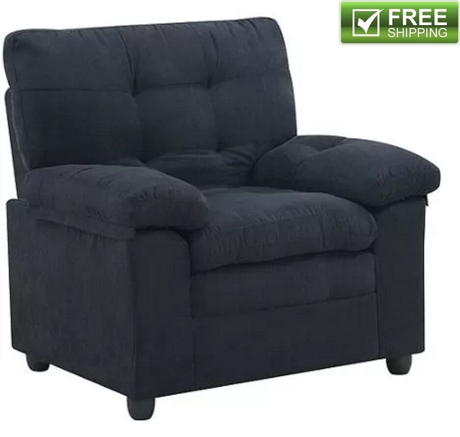 Comfortable Chairs Living Room Lovely Microfiber Armchair Black fortable soft Padded Living Room Chair Furniture