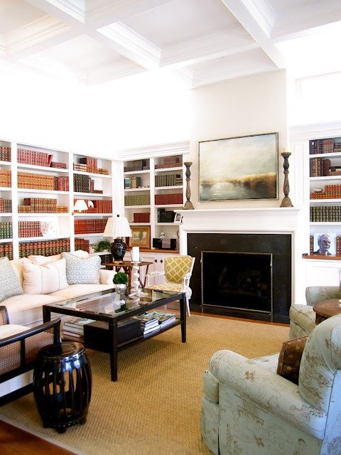 Comfortable Chic Living Room Elegant fortable Chic Living Room Library with Fireplace Notice the High Windows On Either Side Of