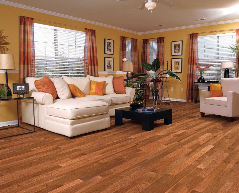 Comfortable Living Room Hickory Floor Beautiful Floor Hickory Hardwood Flooring In Living Room with Sifa and Wooden Table and Flower Vase Also