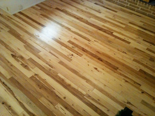 Comfortable Living Room Hickory Floor Elegant Natural Hickory Floor W Pillowed Edge Traditional Living Room Albuquerque by the