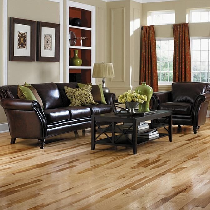 Comfortable Living Room Hickory Floor Elegant Natural Hickory Wood Flooring In the Living Room Design Ideas Pinterest