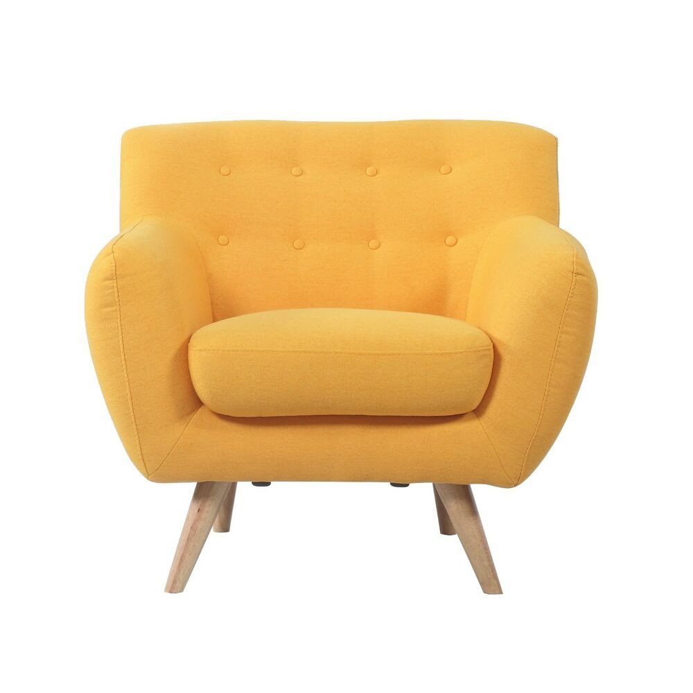 Comfortable Living Room Mid Century Beautiful Mid Century Modern fortable Tufted button Living Room Accent Yellow Chair