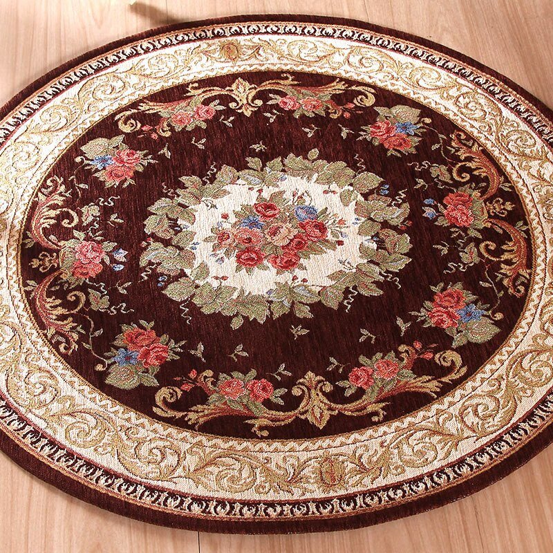 Comfortable Living Room Rugs Lovely Round Jacquard Carpet Water Absorption Floor Rug solid fortable Mat for Bedroom Parlor Living