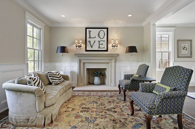 Comfortable Living Room Timeless New Timeless Eclectic Living Room Chicago by Mandy Brown Architects Pc