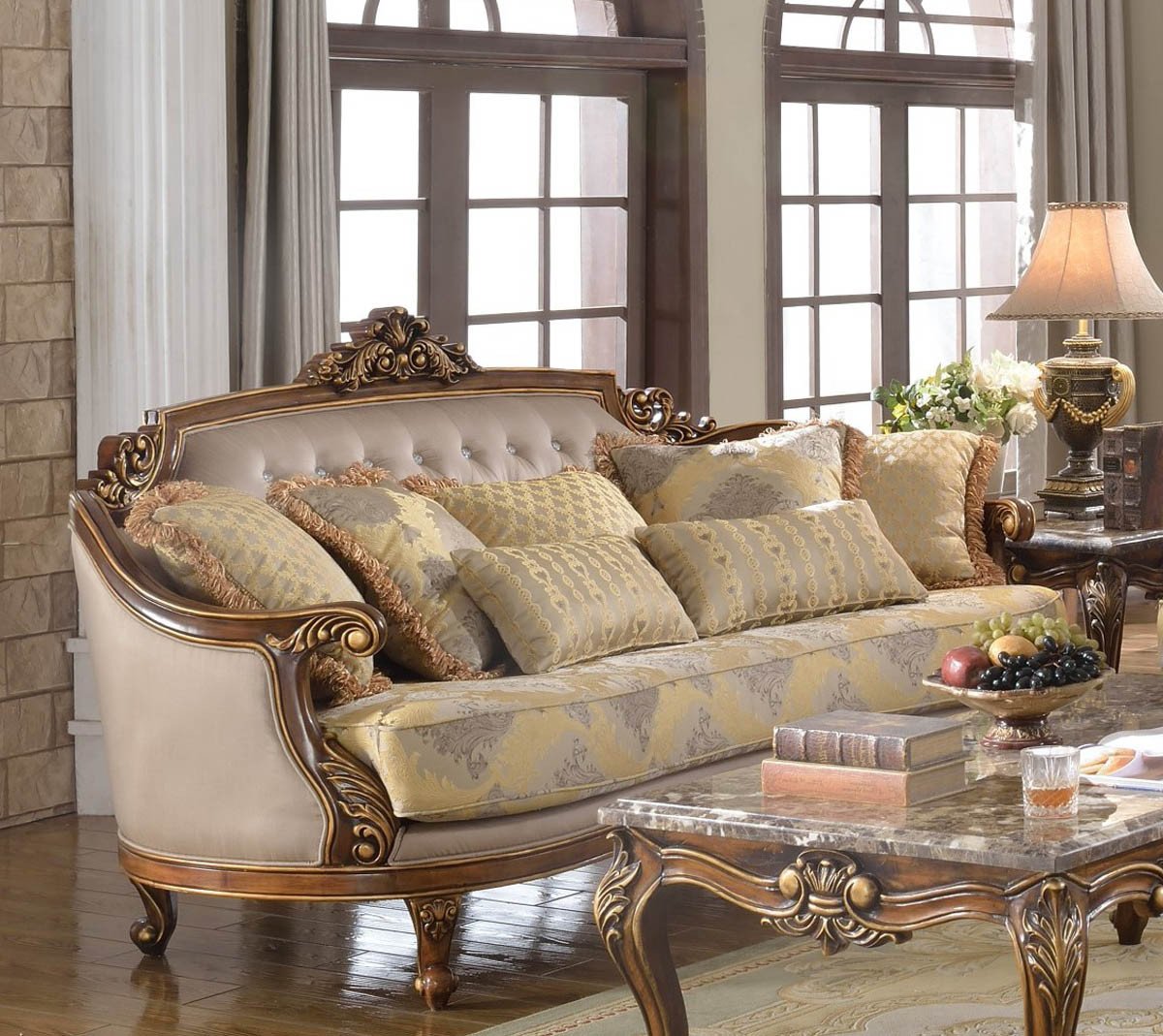 Comfortable Living Room Victorian Awesome Fontaine Traditional Living Room Set sofa Love Seat Chair Exposed Wood Victorian Style