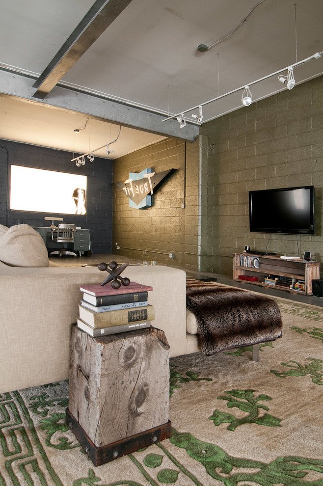 Comfortable Rustic Living Room Beautiful Raw Elegance and Industrial Interior touches In Utah