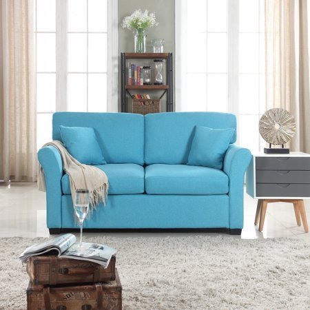 Comfortable Traditional Living Room Fresh Traditional Ultra fortable Linen Fabric Living Room Fabric Loveseat Couch Blue Walmart