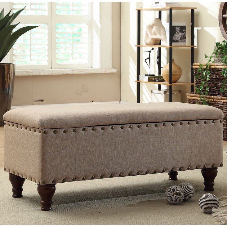 Contemporary Living Room Benches Awesome Nailhead Upholstered Storage Bench Living Room Furniture Seat Ottoman Modern New