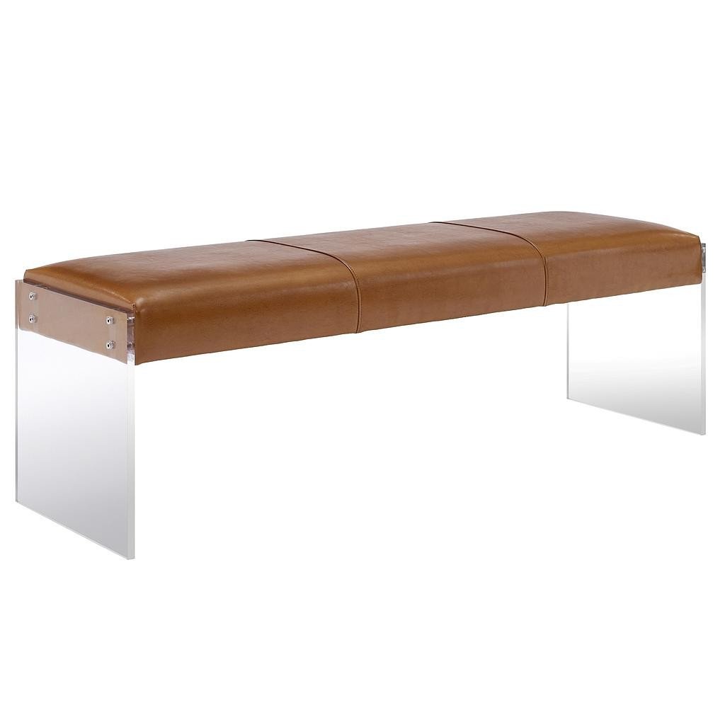 Contemporary Living Room Benches Elegant Galileo Brown Leather Modern Living Room Bench